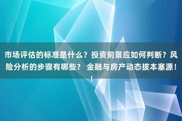 市场评估的标准是什么？投资前景应如何判断？风险分析的步骤有哪些？ 金融与房产动态拔本塞源！