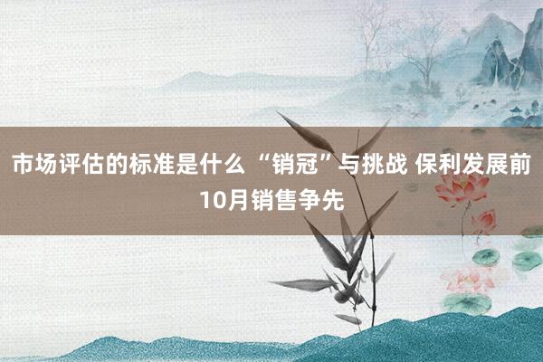 市场评估的标准是什么 “销冠”与挑战 保利发展前10月销售争先