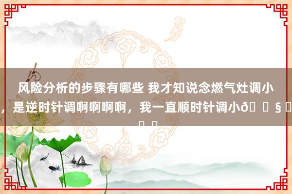 风险分析的步骤有哪些 我才知说念燃气灶调小火，是逆时针调啊啊啊啊，我一直顺时针调小😧 ​​