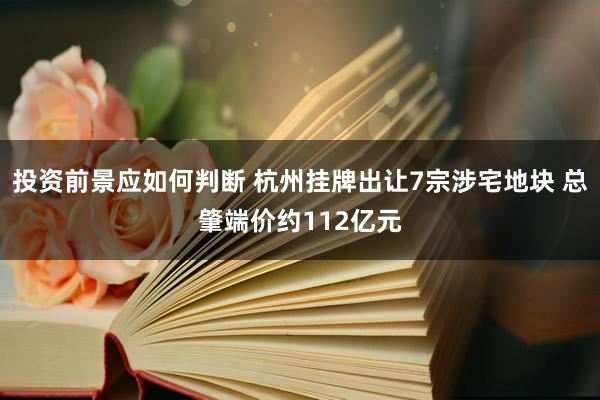 投资前景应如何判断 杭州挂牌出让7宗涉宅地块 总肇端价约112亿元