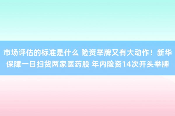 市场评估的标准是什么 险资举牌又有大动作！新华保障一日扫货两家医药股 年内险资14次开头举牌