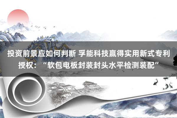 投资前景应如何判断 孚能科技赢得实用新式专利授权：“软包电板封装封头水平检测装配”