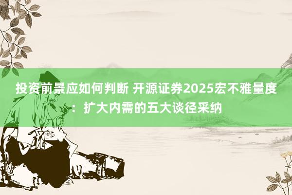 投资前景应如何判断 开源证券2025宏不雅量度：扩大内需的五大谈径采纳