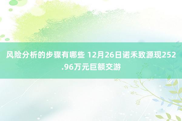 风险分析的步骤有哪些 12月26日诺禾致源现252.96万元巨额交游