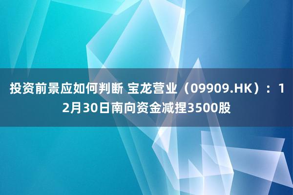 投资前景应如何判断 宝龙营业（09909.HK）：12月30日南向资金减捏3500股