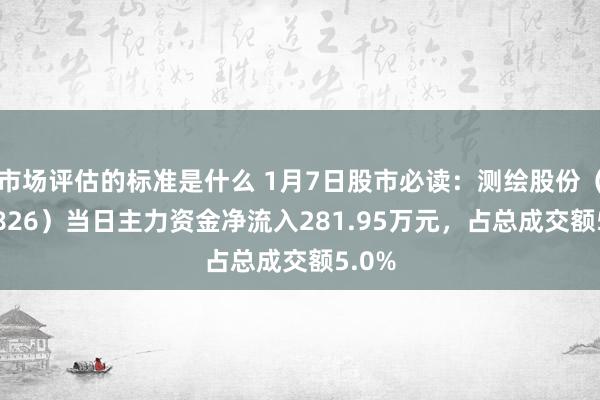 市场评估的标准是什么 1月7日股市必读：测绘股份（300826）当日主力资金净流入281.95万元，占总成交额5.0%