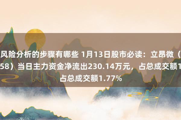 风险分析的步骤有哪些 1月13日股市必读：立昂微（605358）当日主力资金净流出230.14万元，占总成交额1.77%