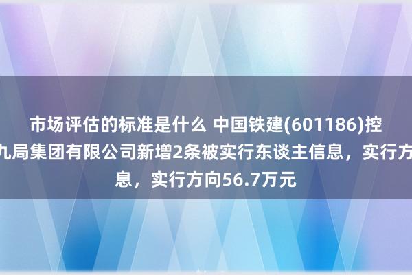 市场评估的标准是什么 中国铁建(601186)控股的中铁十九局集团有限公司新增2条被实行东谈主信息，实行方向56.7万元