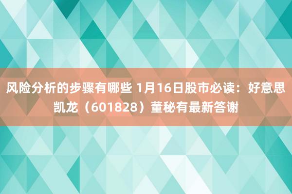 风险分析的步骤有哪些 1月16日股市必读：好意思凯龙（601828）董秘有最新答谢