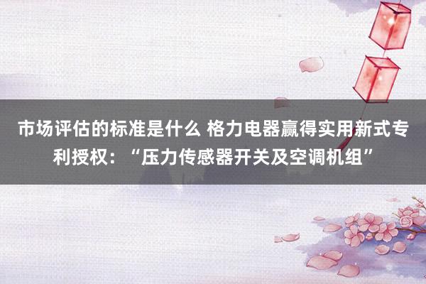 市场评估的标准是什么 格力电器赢得实用新式专利授权：“压力传感器开关及空调机组”