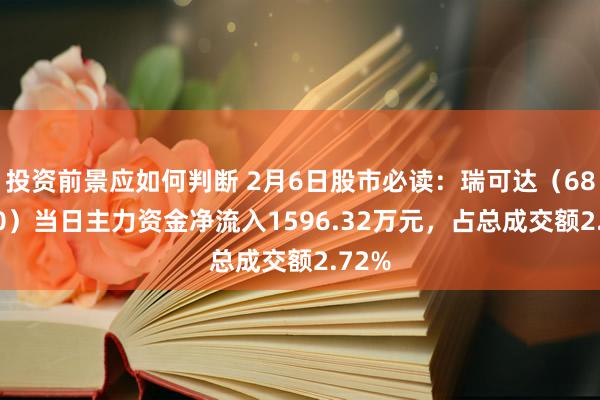 投资前景应如何判断 2月6日股市必读：瑞可达（688800）当日主力资金净流入1596.32万元，占总成交额2.72%