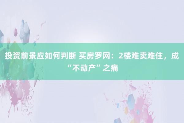 投资前景应如何判断 买房罗网：2楼难卖难住，成“不动产”之痛