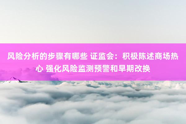 风险分析的步骤有哪些 证监会：积极陈述商场热心 强化风险监测预警和早期改换