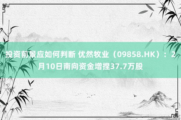 投资前景应如何判断 优然牧业（09858.HK）：2月10日南向资金增捏37.7万股