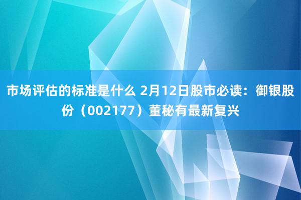 市场评估的标准是什么 2月12日股市必读：御银股份（002177）董秘有最新复兴