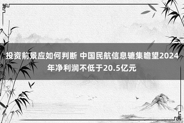 投资前景应如何判断 中国民航信息辘集瞻望2024年净利润不低于20.5亿元