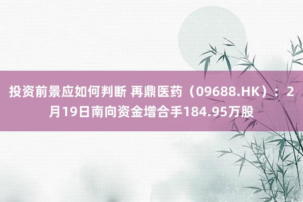 投资前景应如何判断 再鼎医药（09688.HK）：2月19日南向资金增合手184.95万股