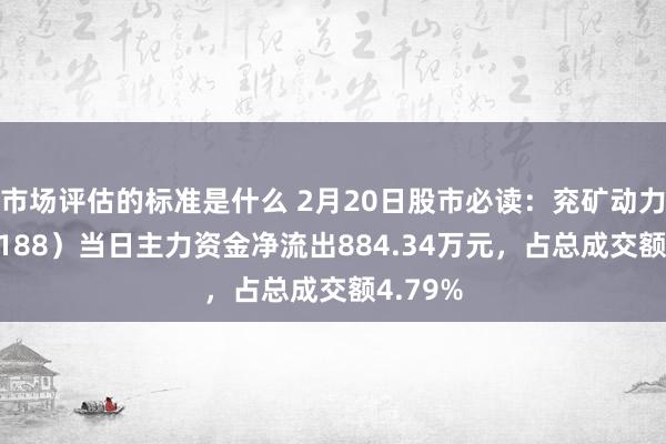 市场评估的标准是什么 2月20日股市必读：兖矿动力（600188）当日主力资金净流出884.34万元，占总成交额4.79%