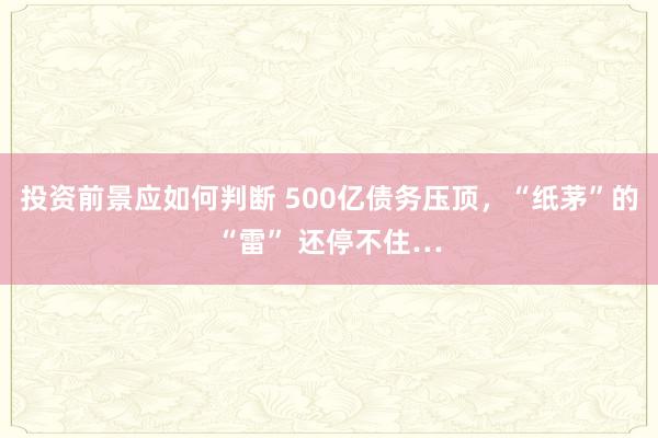 投资前景应如何判断 500亿债务压顶，“纸茅”的“雷” 还停不住…