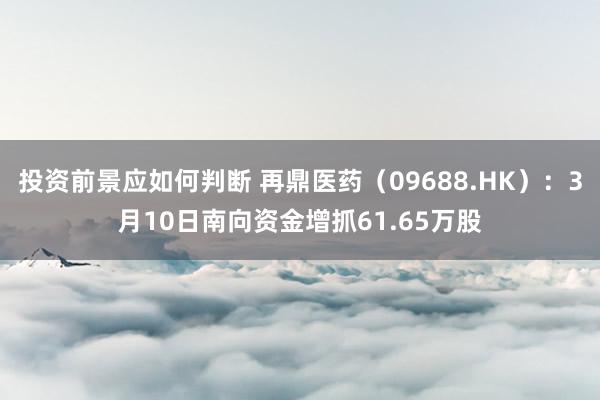 投资前景应如何判断 再鼎医药（09688.HK）：3月10日南向资金增抓61.65万股